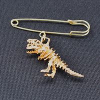 Brooch Anti-glare Buckle Word Pin Fixed Clothes Cardigan Small Dinosaur Pin Brooch Wholesale Nihaojewelry sku image 1