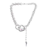 À La Mode En Métal Chaîne Épaisse Clavicule Collier Amour Boucle Gland Collier Court En Gros Nihaojewelry sku image 1