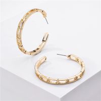 Fashion Simple Style  Golden Chain Shape Exaggerated Metal Big Earring Wholesale Nihaojewelry sku image 1