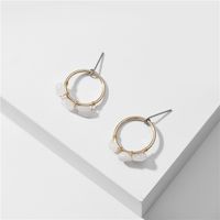 Fashion Natural Opal Powder Crystal Stone Winding Earrings Wholesale Nihaojewelry sku image 1
