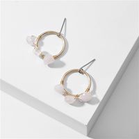 Fashion Natural Opal Powder Crystal Stone Winding Earrings Wholesale Nihaojewelry sku image 2