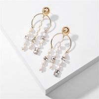 Fashion Simple  Natural Pearl Metal Shell Exaggerated Large Earrings Wholesale Nihaojewelry sku image 1