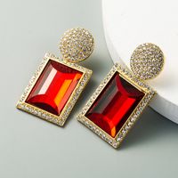 Retro Exaggerated Earrings Ladies Alloy Inlaid Rhinestone Geometric Korean Earrings Wholesale Nihaojewelry main image 6