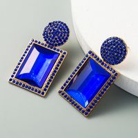 Retro Exaggerated Earrings Ladies Alloy Inlaid Rhinestone Geometric Korean Earrings Wholesale Nihaojewelry main image 4