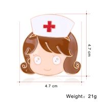 New Hot Fashion Cartoon Brooch Nurse Red Cross Dripping Oil Brooch Wholesale Nihaojewelry main image 3