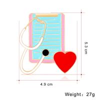 Hot Fashion Medical Corsage Peach Heart Stethoscope Oil Drop Brooch Wholesale Nihaojewelry main image 3