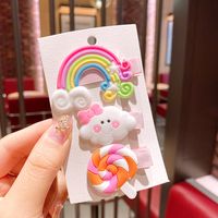 Rainbow Cloud Lollipop Color Hairpin Korean Children Cute Hairpin Little Girl Girl Baby Hair Accessories Clip main image 4