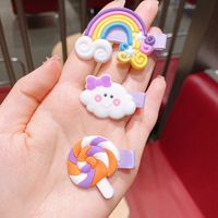 Rainbow Cloud Lollipop Color Hairpin Korean Children Cute Hairpin Little Girl Girl Baby Hair Accessories Clip main image 5