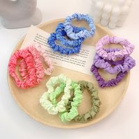 Summer Hair Scrunchies Hit Color Hair Circle Girl Heart Headwear Rubber Band Korean Suit Color Matching Fold Head Rope Wholesale Nihaojewelry main image 3