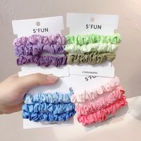 Summer Hair Scrunchies Hit Color Hair Circle Girl Heart Headwear Rubber Band Korean Suit Color Matching Fold Head Rope Wholesale Nihaojewelry main image 4