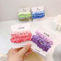 Summer Hair Scrunchies Hit Color Hair Circle Girl Heart Headwear Rubber Band Korean Suit Color Matching Fold Head Rope Wholesale Nihaojewelry main image 5