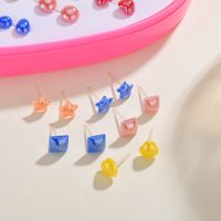 Korean Love Boxed Earrings Geometric Square Heart-shaped Stars Round Suit Earrings Small Jewelry Hypoallergenic Wholesale Nihaojewelry main image 5