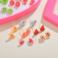 Hot Selling 36 Pairs Of Peach Heart Box Hypoallergenic Plastic Earrings Love Earrings Set Wholesale Nihaojewelry main image 4