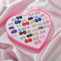 Hot Sale Korean Earrings Models 36 Pairs Of Love Gift Boxed Color Diamond Fashion Plastic Earrings Wholesale Nihaojewelry main image 4
