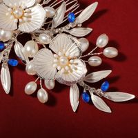 Neue Hochzeits Schmuck Europäische Und Amerikanische Retro-blumen, Perlen Kamm, Braut Mit Make-up, Haarkamm, Abendessen, Party-kopf Bedeckung main image 3