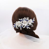 Wedding Retro Flower Pearl Plug Comb Bride Tray Hair Comb Dinner Party Headdress Wholesale Nihaojewelry main image 6