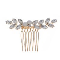 Simple Small Plug Comb Exquisite Glass Rhinestone Plate Hair Accessories Bride Wedding Dress Head Jewelry Wholesale Nihaojewelry main image 1