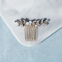 Simple Small Plug Comb Exquisite Glass Rhinestone Plate Hair Accessories Bride Wedding Dress Head Jewelry Wholesale Nihaojewelry main image 4