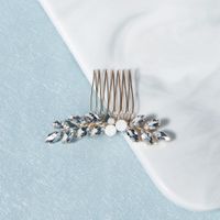 Simple Small Plug Comb Exquisite Glass Rhinestone Plate Hair Accessories Bride Wedding Dress Head Jewelry Wholesale Nihaojewelry main image 5