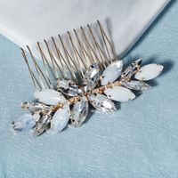 Bridal Headdress Opal Rhinestone Insert Comb Braided Plate Hair Insert Comb Wholesale Nihaojewelry main image 1