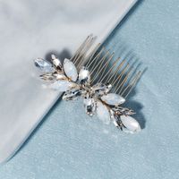 الزفاف غطاء الرأس أوبال حجر الراين إدراج مشط مزين لوحة الشعر إدراج مشط الجملة Nihaojewelry main image 3