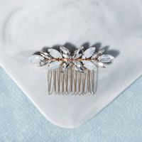 Bridal Headdress Opal Rhinestone Insert Comb Braided Plate Hair Insert Comb Wholesale Nihaojewelry main image 4