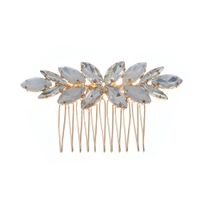 Bridal Headdress Opal Rhinestone Insert Comb Braided Plate Hair Insert Comb Wholesale Nihaojewelry main image 6