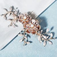 Bride Plug Comb Palace Style Retro Gold Hair Comb Elegant Crystal Wholesale Nihaojewelry main image 1