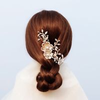 Bride Plug Comb Palace Style Retro Gold Hair Comb Elegant Crystal Wholesale Nihaojewelry main image 3