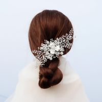 Woven Bridal Headdress Korean Pearl Hair Clip Pearl Rhinestone Side Clip Fashion Wedding Bridal Hair Clips Women main image 3