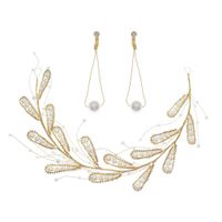 Handmade Pearl Hairband Earrings Set Bridal Studio Photo Hair Accessories Wholesale Nihaojewelry main image 1