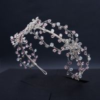 Creative Bridal Jewelry Braided Crystal Crown Side Pressure Hair Hoop Photo Accessories Wholesale Nihaojewelry main image 2