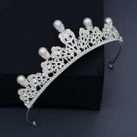 Retro Pearl Crown Alloy Rhinestone Hollow Hair Accessories Bridal Jewelry Wholesale Nihaojewelry main image 1