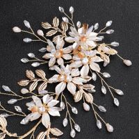 Bridal Headdress Head Flower Leaf Flower Twisted Bead Hairpin Wedding Side Clip Photo Studio Photo Photo Hair Accessories main image 4