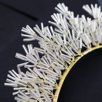 Retro Handmade Beaded Queen Crown Headdress Bride Wedding Birthday Party Hair Hoop Wholesale Nihaojewelry main image 4