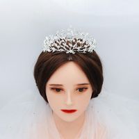 Korean Wedding Bride Headdress Olive Branch Alloy Rhinestone Wedding Crown Birthday Party Dress Hair Accessories main image 5