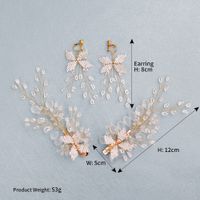 Mori Fairy Handmade Perlen Blumen Seiten Clip Koreanische Schöne Haarnadel Ohrring Set Matti Erter Kristall Braut Hochzeits Kleid Kopfschmuck main image 6