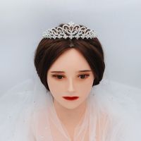 High-end Bridal Headdress Princess Crown Alloy Rhinestone Hollow Crown Wedding Dress Jewelry main image 3