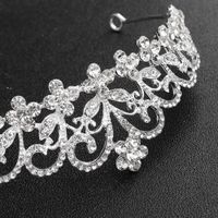 High-end Bridal Headdress Princess Crown Alloy Rhinestone Hollow Crown Wedding Dress Jewelry main image 4