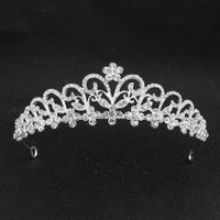 High-end Bridal Headdress Princess Crown Alloy Rhinestone Hollow Crown Wedding Dress Jewelry main image 5