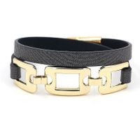 New Fashion Double Circle Non-standard Alloy Environmental Protection Pu Leather Magnetic Buckle Bracelet Multicolor Wholesale Nihaojewelry main image 6