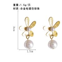Korean Silver Needle New Elegant Daisy Earrings Same Pearl Flower Earrings Wholesale Nihaojewelry main image 3