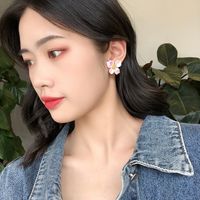 Korean Colorful Flower Earrings New Simple Super Fairy Earrings Sweet Girl Earrings Wholesale Nihaojewelry main image 3