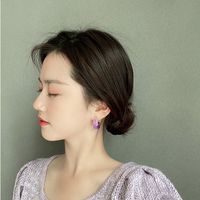 Fashion Simple Grape Purple Earrings  C-shaped Resin Earrings Wholesale Nihaojewelry main image 6