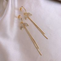 Fashion Korean Long Tassel  Diamond Fish Tail New Wave Silver Needle Earring Wholesale Nihaojewelry main image 3
