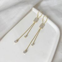 925 Silver Needle Geometric Design New Wave Korean Long Tassel Earrings Wholesale Nihaojewelry main image 1