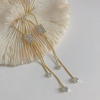 925 Silver Needle Geometric Design New Wave Korean Long Tassel Earrings Wholesale Nihaojewelry main image 6