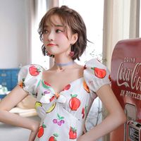 New Fashion  Cute Girl Cherries Gentle Pink Dried Flowers Cherry Earrings Wholesale Nihaojewelry main image 5