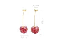 New Fashion  Cute Girl Cherries Gentle Pink Dried Flowers Cherry Earrings Wholesale Nihaojewelry main image 2