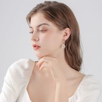 New Fashion Fairy Flower Earrings 925 Silver Needle Personalized Earrings Wholesale Nihaojewelry main image 3